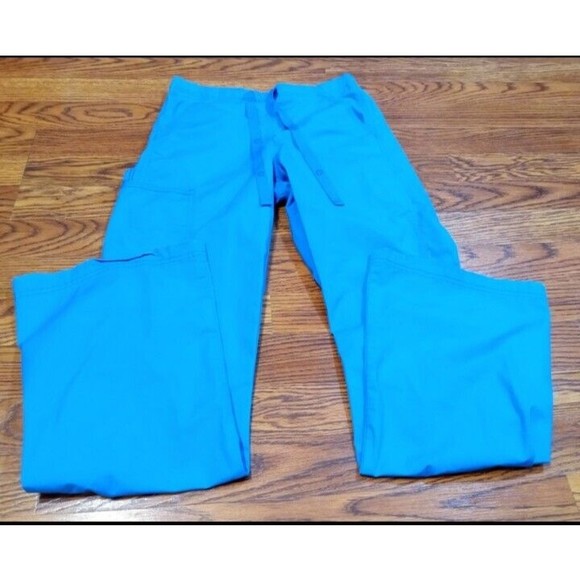 Wonder Wink Spread Good Cheer Womens Scrub Pants Size XS Aqua 6 pockets Cargo - Picture 1 of 6